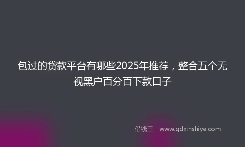 包过的贷款平台有哪些2025年推荐，整合五个无视黑户百分百下款口子