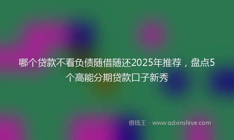 哪个贷款不看负债随借随还2025年推荐，盘点5个高能分期贷款口子新秀