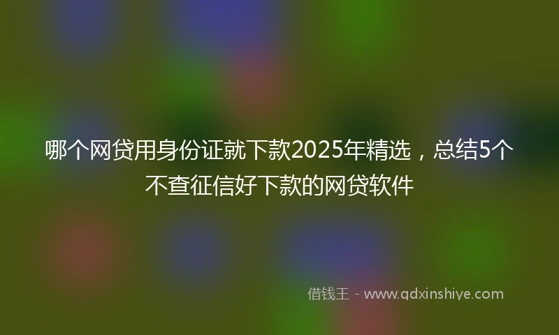 哪个网贷用身份证就下款2025年精选，总结5个不查征信好下款的网贷软件