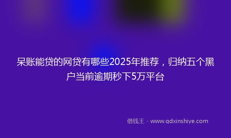 呆账能贷的网贷有哪些2025年推荐，归纳五个黑户当前逾期秒下5万平台