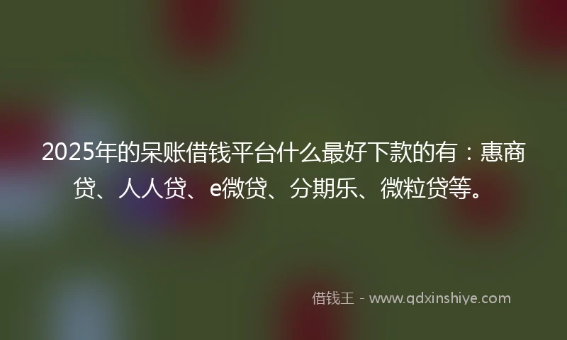 2025年的呆账借钱平台什么最好下款的有：惠商贷、人人贷、e微贷、分期乐、微粒贷等。