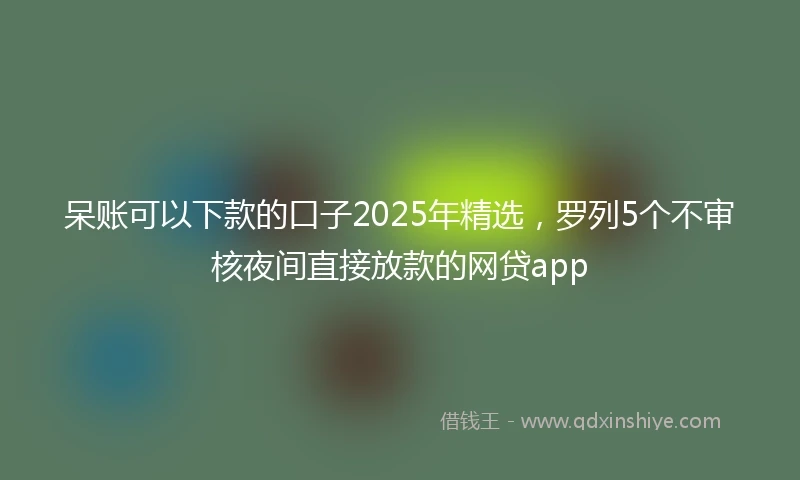 呆账可以下款的口子2025年精选，罗列5个不审核夜间直接放款的网贷app