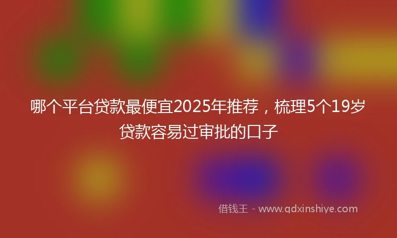 哪个平台贷款最便宜2025年推荐，梳理5个19岁贷款容易过审批的口子