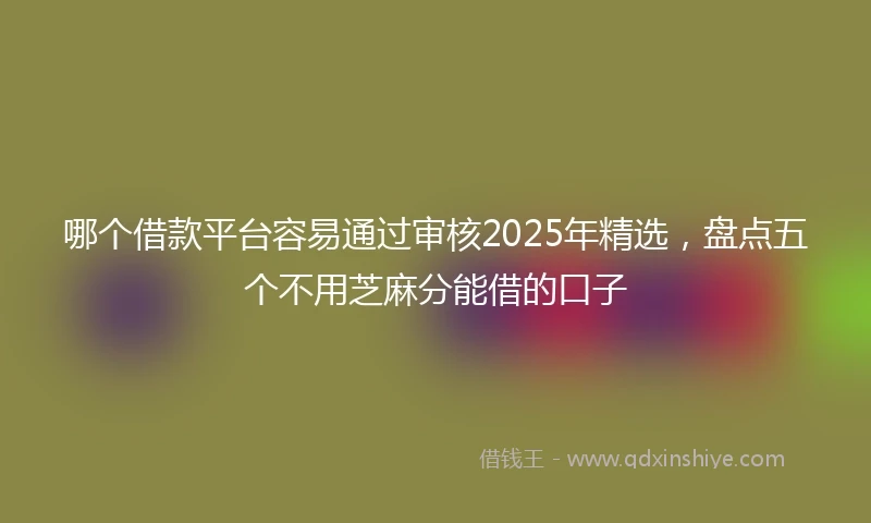 哪个借款平台容易通过审核2025年精选，盘点五个不用芝麻分能借的口子