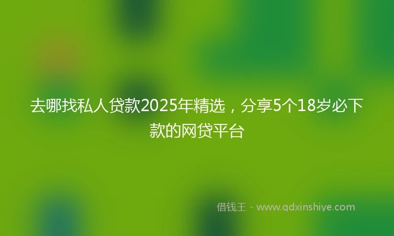 去哪找私人贷款2025年精选，分享5个18岁必下款的网贷平台