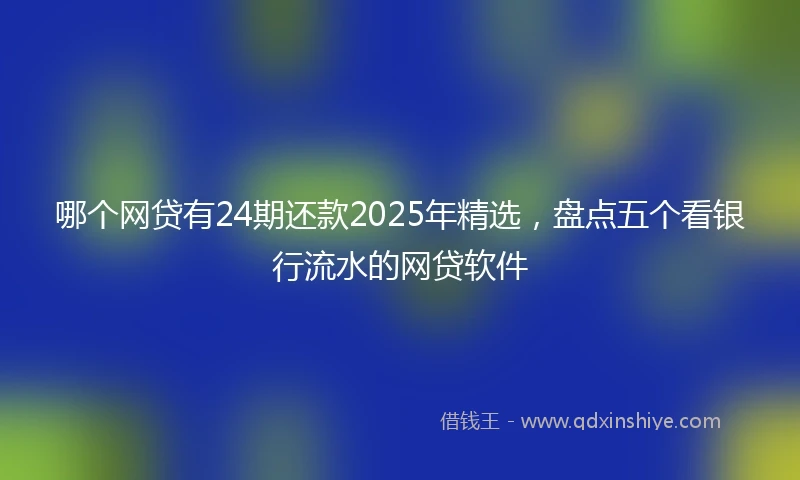 哪个网贷有24期还款2025年精选，盘点五个看银行流水的网贷软件