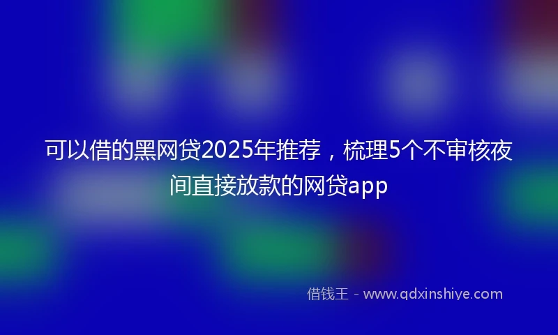 可以借的黑网贷2025年推荐，梳理5个不审核夜间直接放款的网贷app
