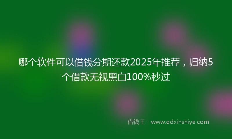 哪个软件可以借钱分期还款2025年推荐，归纳5个借款无视黑白100%秒过
