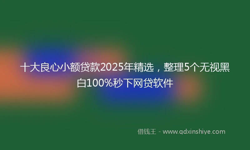 十大良心小额贷款2025年精选，整理5个无视黑白100%秒下网贷软件
