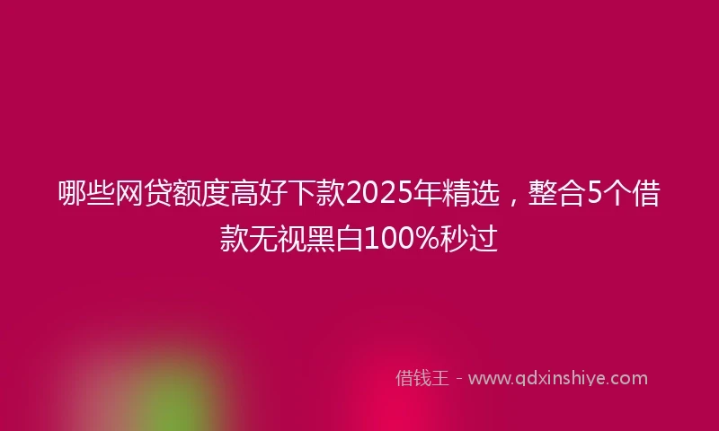 哪些网贷额度高好下款2025年精选，整合5个借款无视黑白100%秒过