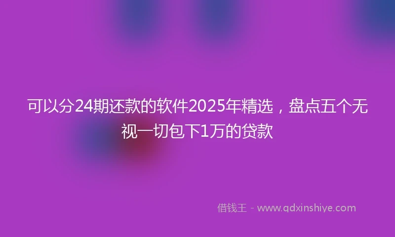 可以分24期还款的软件2025年精选，盘点五个无视一切包下1万的贷款