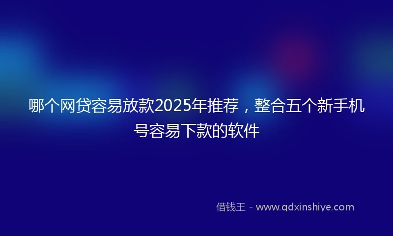 哪个网贷容易放款2025年推荐，整合五个新手机号容易下款的软件