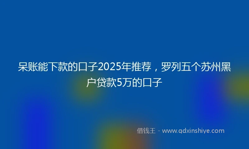 呆账能下款的口子2025年推荐，罗列五个苏州黑户贷款5万的口子