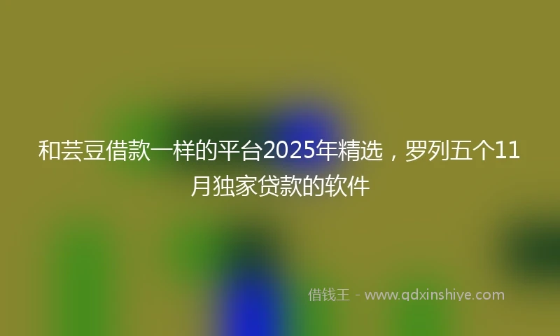 和芸豆借款一样的平台2025年精选，罗列五个11月独家贷款的软件