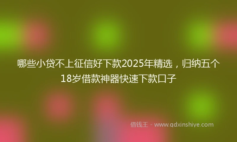 哪些小贷不上征信好下款2025年精选，归纳五个18岁借款神器快速下款口子