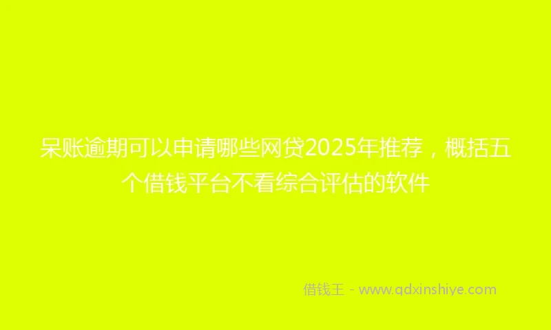 呆账逾期可以申请哪些网贷2025年推荐，概括五个借钱平台不看综合评估的软件