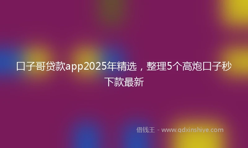 口子哥贷款app2025年精选，整理5个高炮口子秒下款最新
