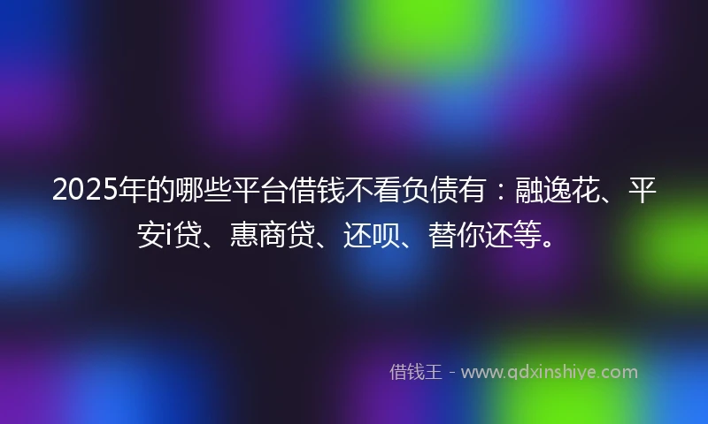2025年的哪些平台借钱不看负债有：融逸花、平安i贷、惠商贷、还呗、替你还等。