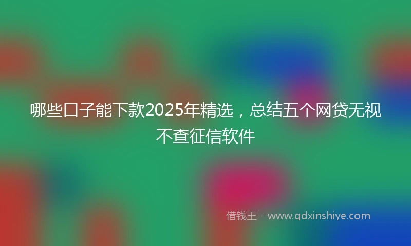 哪些口子能下款2025年精选，总结五个网贷无视不查征信软件