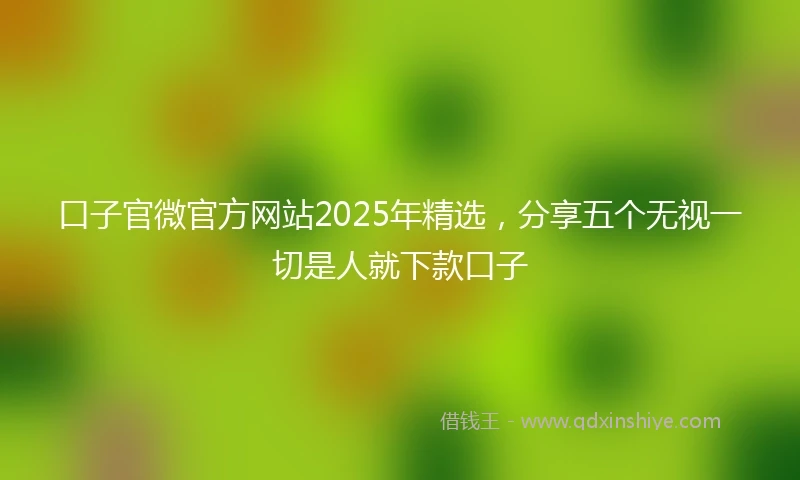 口子官微官方网站2025年精选，分享五个无视一切是人就下款口子