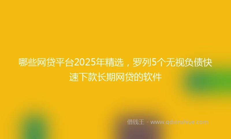 哪些网贷平台2025年精选，罗列5个无视负债快速下款长期网贷的软件
