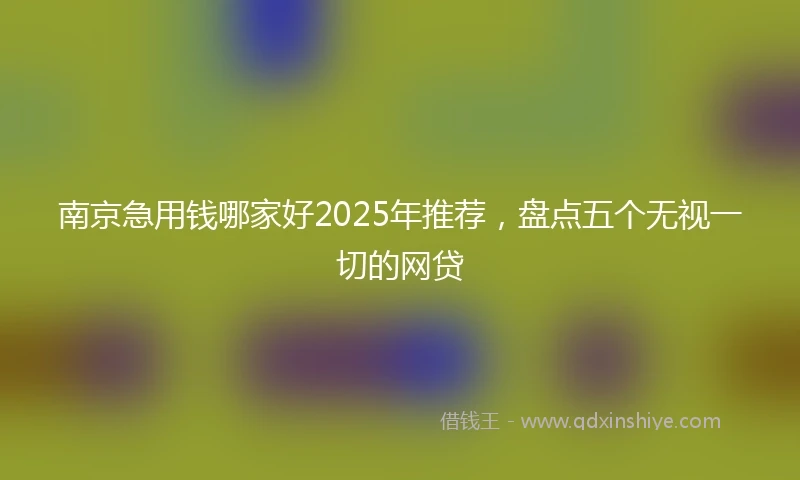 南京急用钱哪家好2025年推荐，盘点五个无视一切的网贷