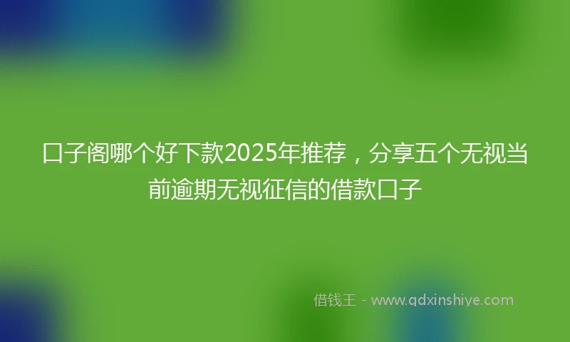 口子阁哪个好下款2025年推荐，分享五个无视当前逾期无视征信的借款口子
