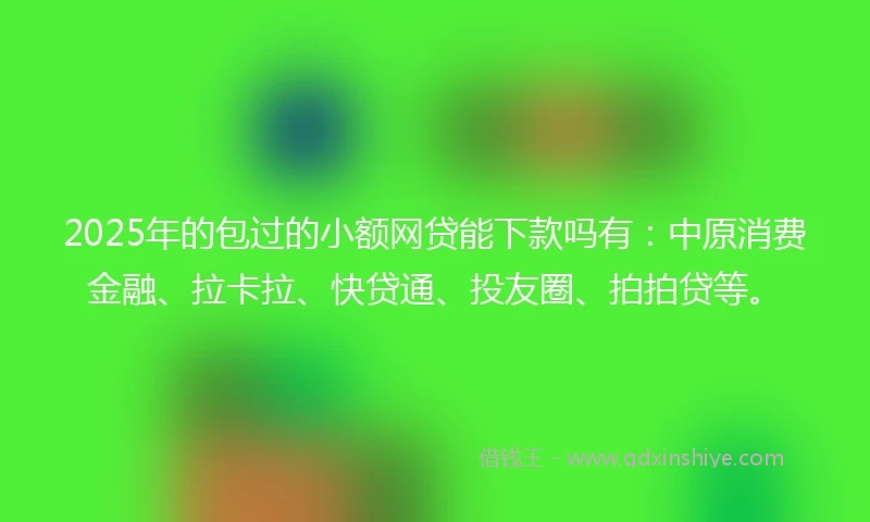 2025年的包过的小额网贷能下款吗有：中原消费金融、拉卡拉、快贷通、投友圈、拍拍贷等。