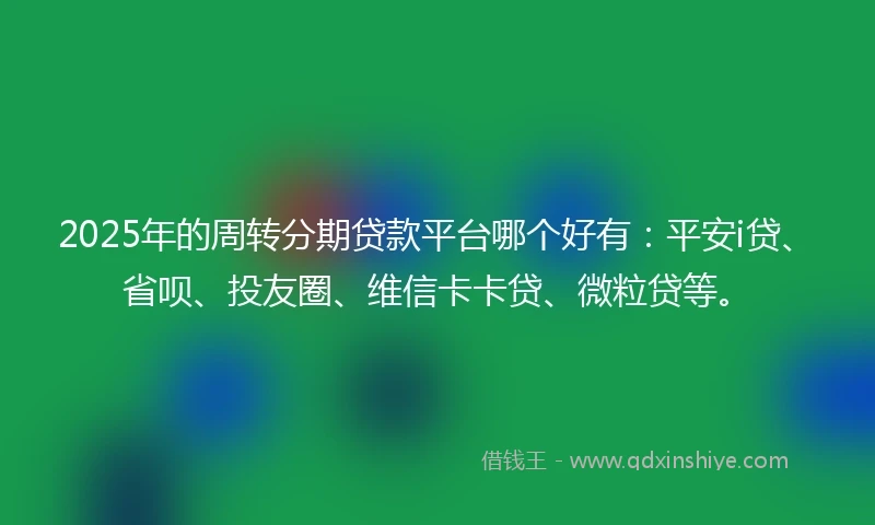2025年的周转分期贷款平台哪个好有：平安i贷、省呗、投友圈、维信卡卡贷、微粒贷等。