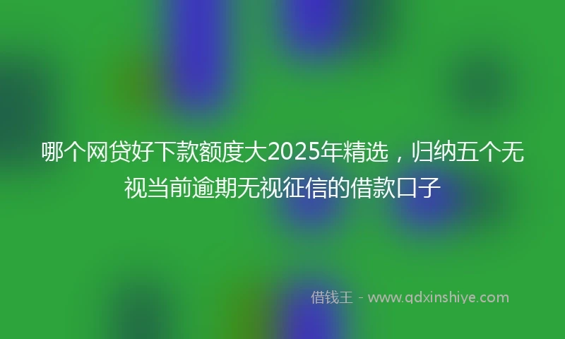 哪个网贷好下款额度大2025年精选，归纳五个无视当前逾期无视征信的借款口子