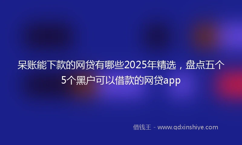 呆账能下款的网贷有哪些2025年精选，盘点五个5个黑户可以借款的网贷app