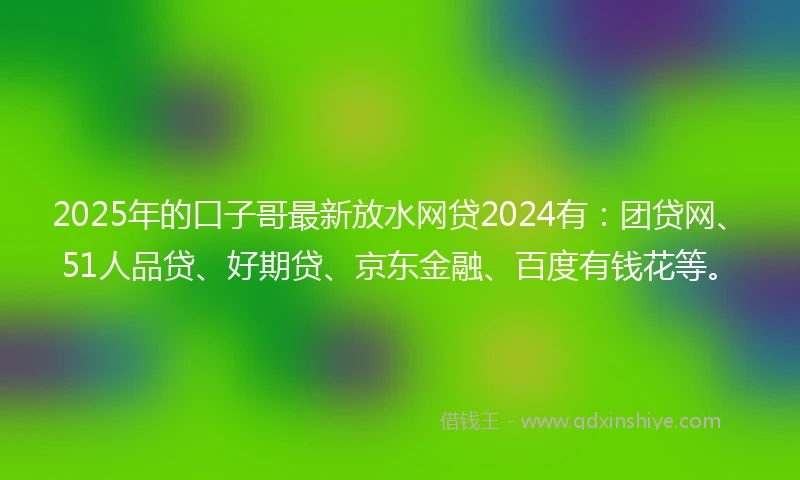 2025年的口子哥最新放水网贷2024有：团贷网、51人品贷、好期贷、京东金融、百度有钱花等。
