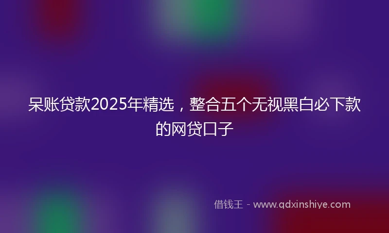呆账贷款2025年精选，整合五个无视黑白必下款的网贷口子