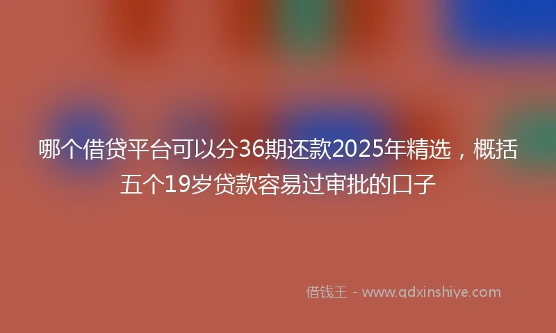 哪个借贷平台可以分36期还款2025年精选，概括五个19岁贷款容易过审批的口子