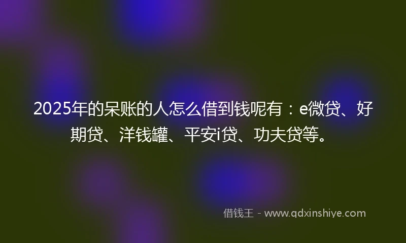 2025年的呆账的人怎么借到钱呢有：e微贷、好期贷、洋钱罐、平安i贷、功夫贷等。