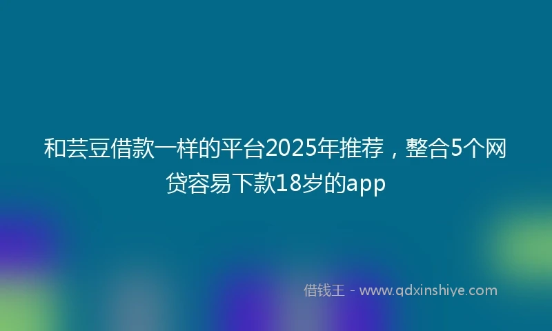和芸豆借款一样的平台2025年推荐，整合5个网贷容易下款18岁的app