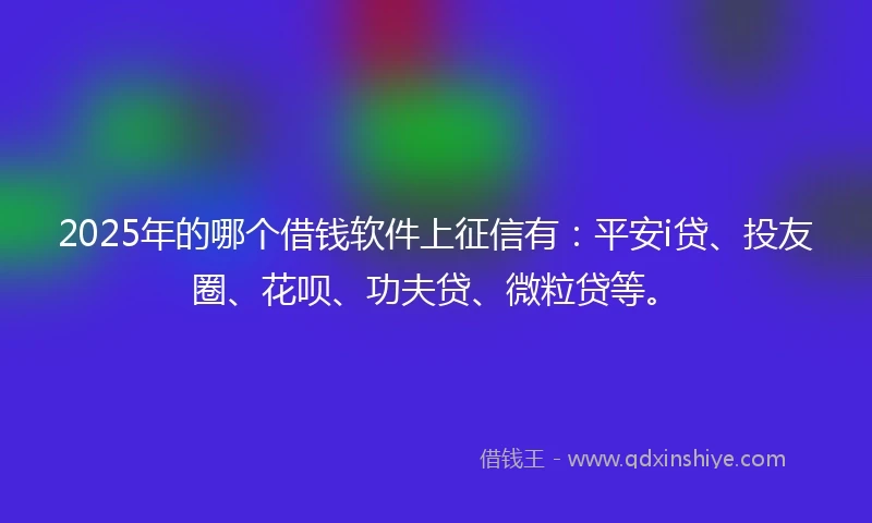 2025年的哪个借钱软件上征信有：平安i贷、投友圈、花呗、功夫贷、微粒贷等。