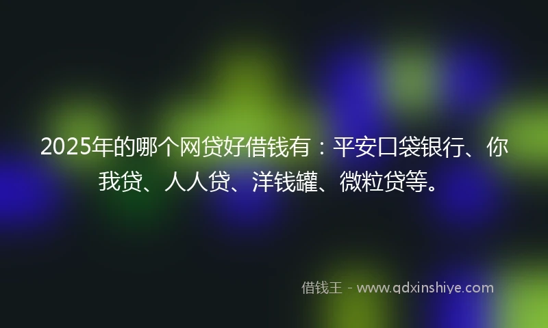 2025年的哪个网贷好借钱有：平安口袋银行、你我贷、人人贷、洋钱罐、微粒贷等。