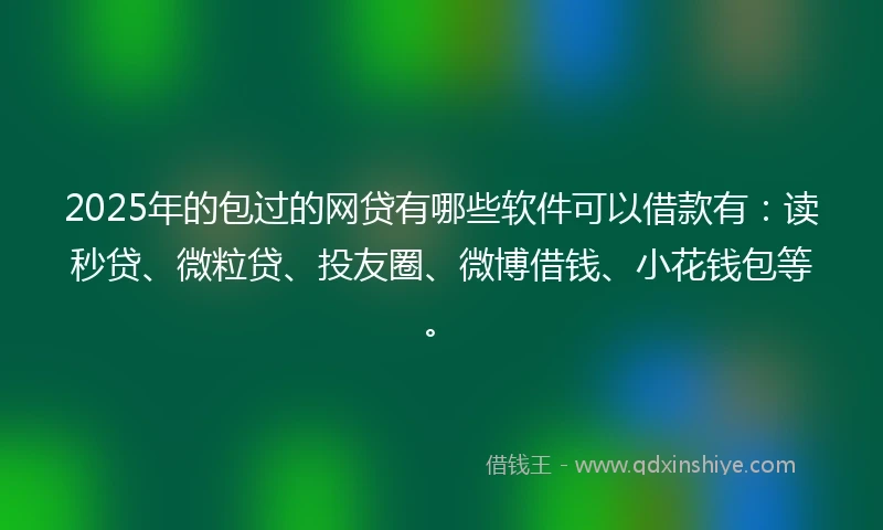 2025年的包过的网贷有哪些软件可以借款有：读秒贷、微粒贷、投友圈、微博借钱、小花钱包等。