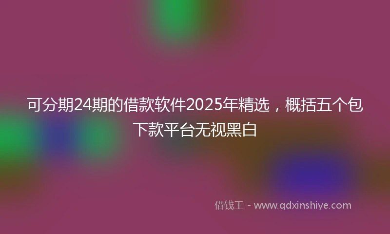 可分期24期的借款软件2025年精选,概括五个包下款平台无视黑白