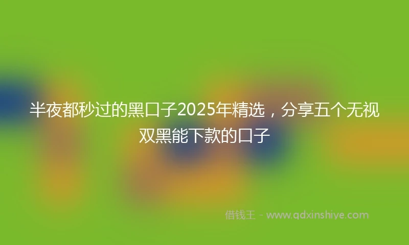 半夜都秒过的黑口子2025年精选，分享五个无视双黑能下款的口子