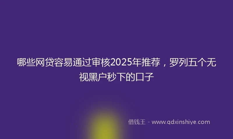 哪些网贷容易通过审核2025年推荐，罗列五个无视黑户秒下的口子