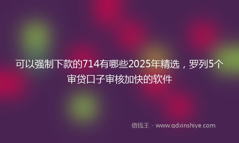 可以强制下款的714有哪些2025年精选,罗列5个审贷口子审核加快的软件