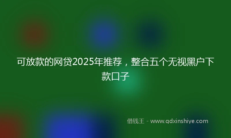 可放款的网贷2025年推荐,整合五个无视黑户下款口子