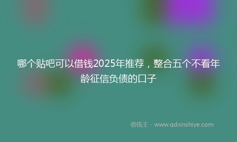 哪个贴吧可以借钱2025年推荐,整合五个不看年龄征信负债的口子