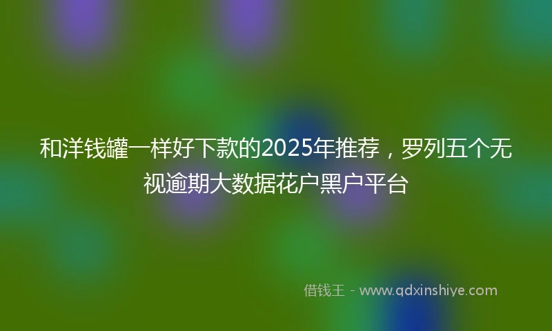 和洋钱罐一样好下款的2025年推荐，罗列五个无视逾期大数据花户黑户平台