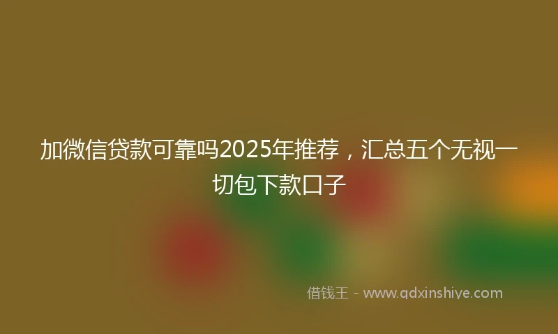 加微信贷款可靠吗2025年推荐，汇总五个无视一切包下款口子