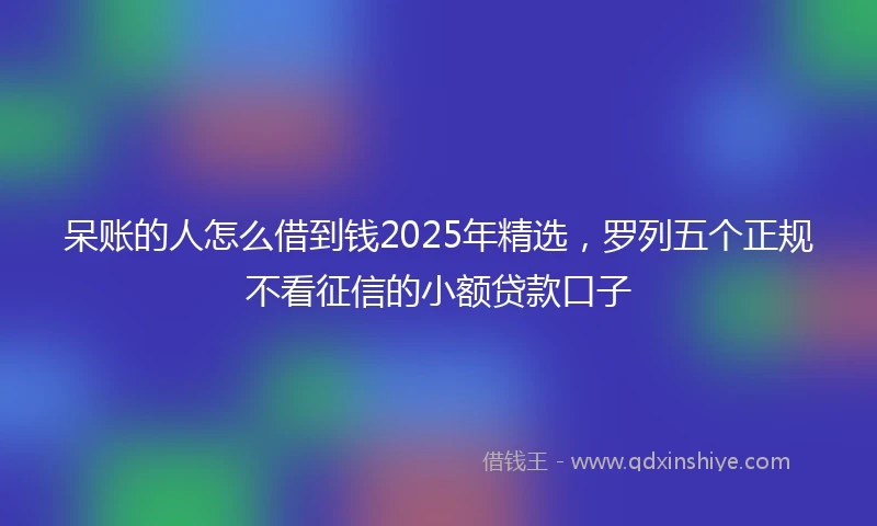 呆账的人怎么借到钱2025年精选，罗列五个正规不看征信的小额贷款口子
