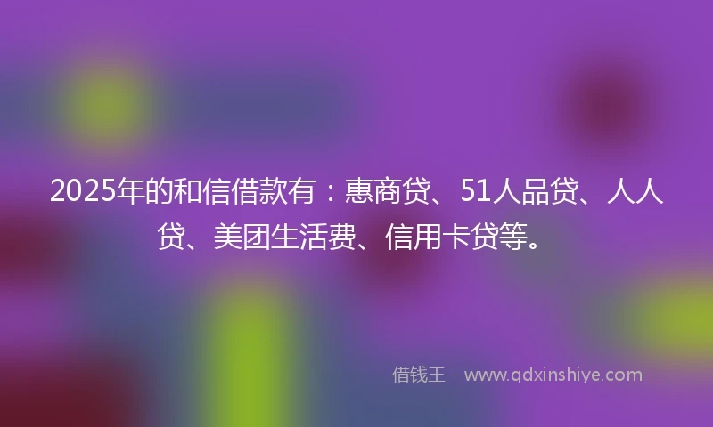 2025年的和信借款有：惠商贷、51人品贷、人人贷、美团生活费、信用卡贷等。