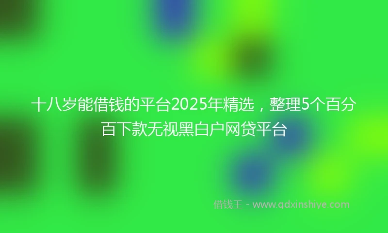 十八岁能借钱的平台2025年精选,整理5个百分百下款无视黑白户网贷平台